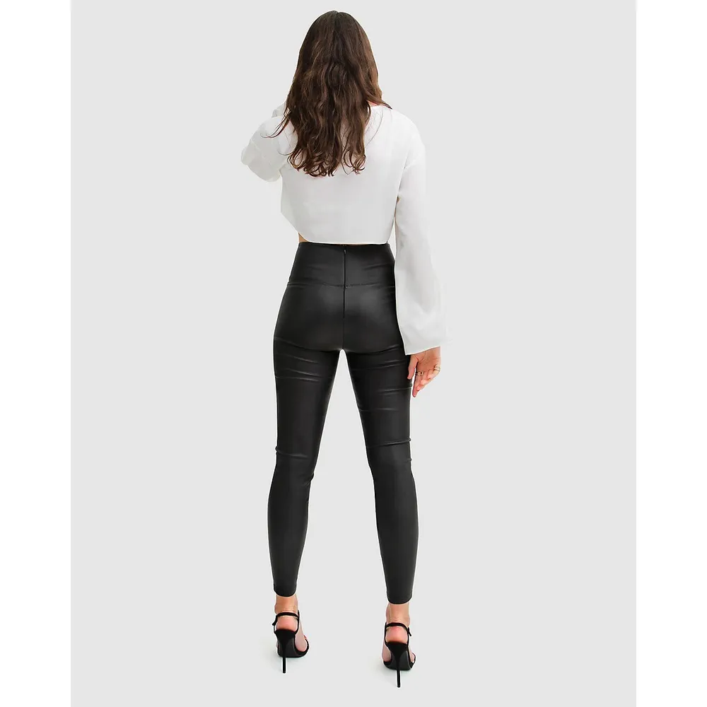 H&M Coated Crease-front Leggings