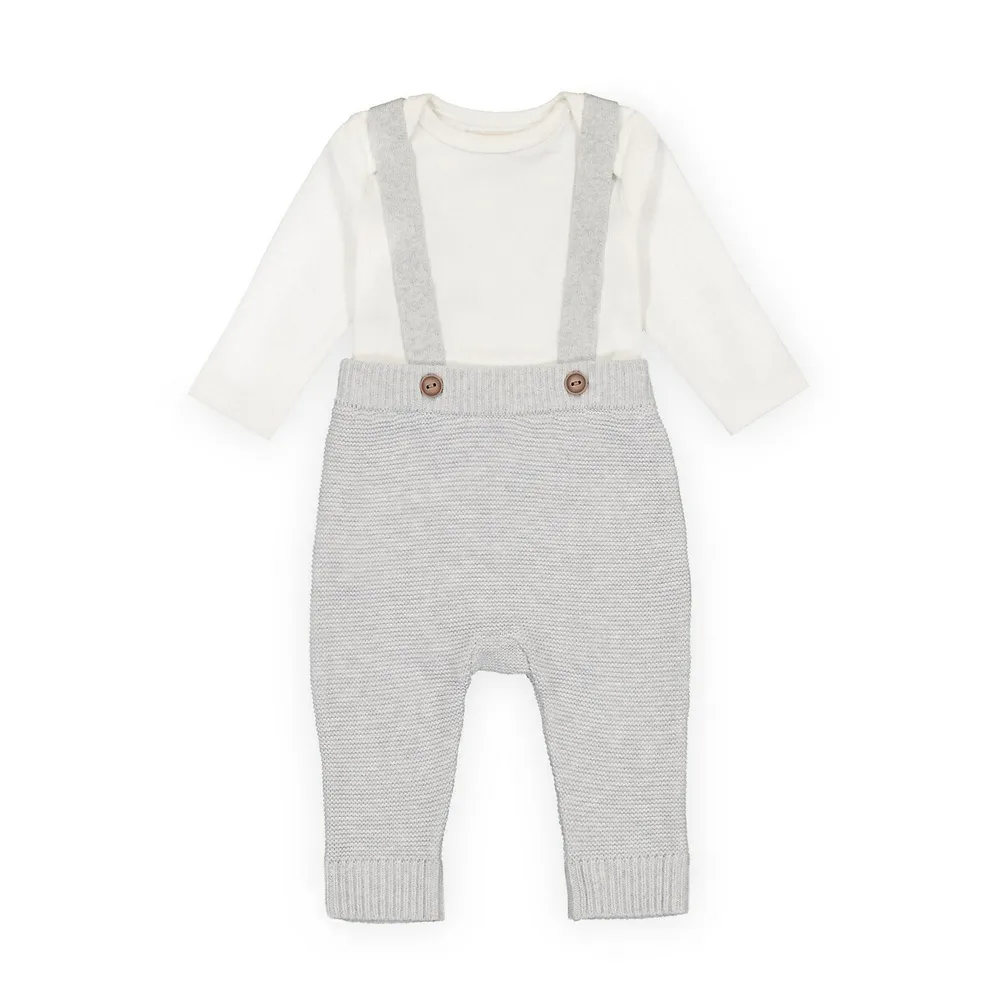 Hope and Henry Unisex Rib Bodysuit And Sweater Overall Set
