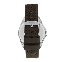 Men's Lc07361.377 3 Hand Silver Watch With A Brown Silicon Strap And A Brown Dial