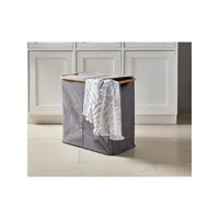 Twin Laundry Hamper With Bamboo Frame