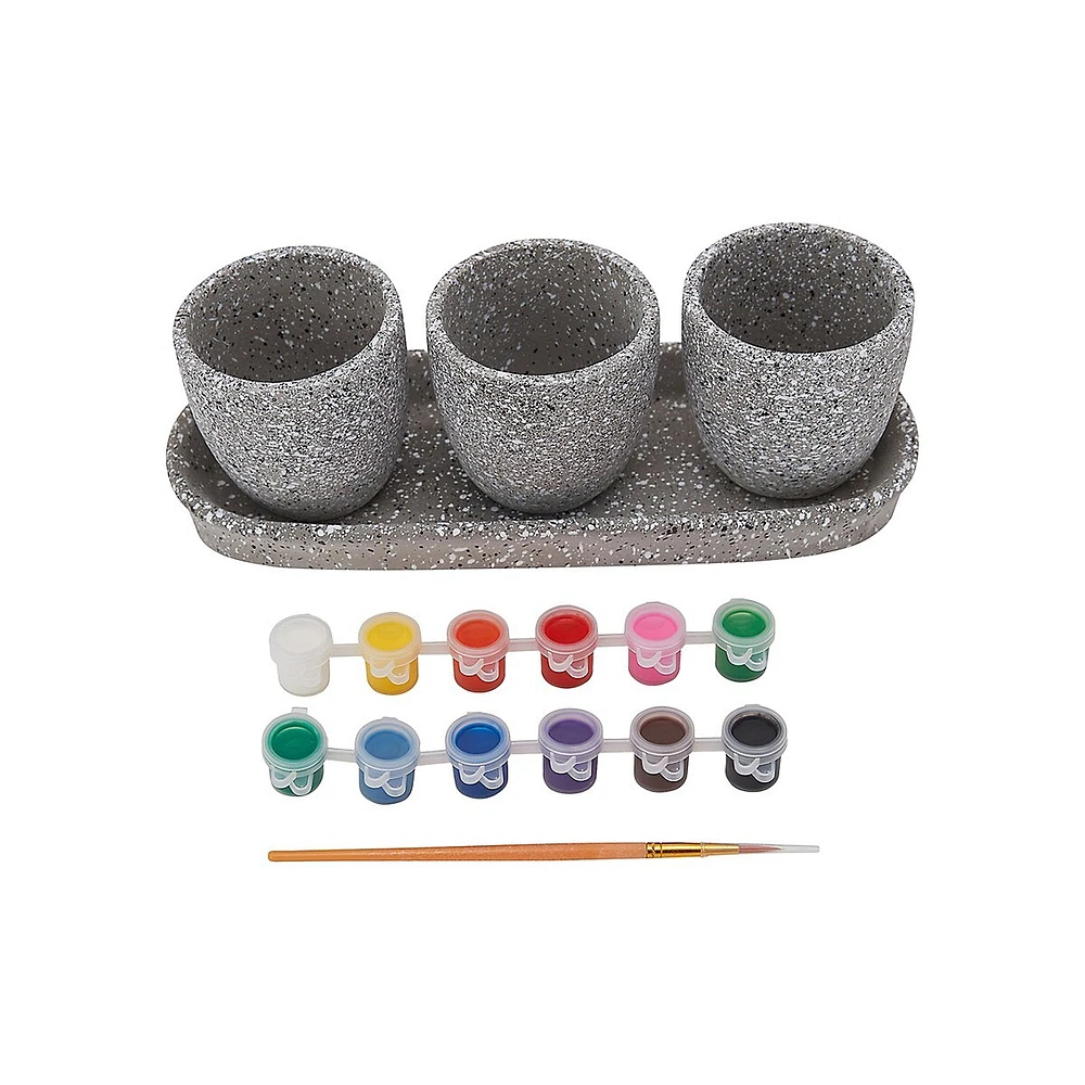 3-Piece Paint Your Own Flower Pots Kit