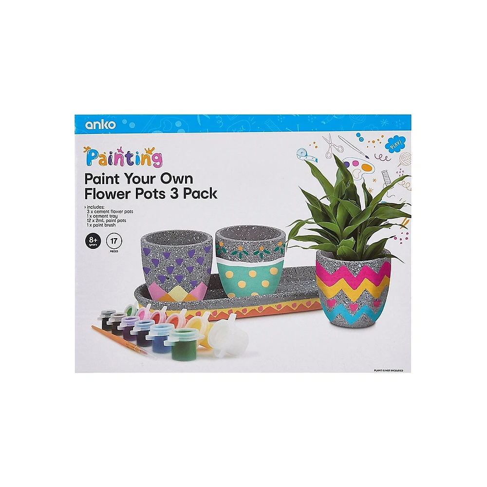 White Paint Your Own Flower Pot Kit