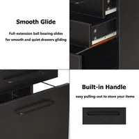 Wood Mobile File Organizer Filling Cabinet With 3 Drawers For Home Office
