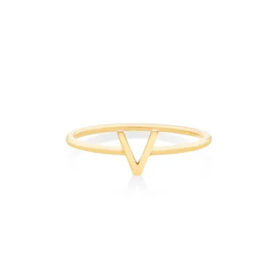 Initial Ring 10kt Yellow Gold