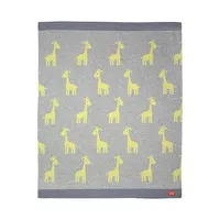 Couverture en tricot de coton réversible Hola Giraffe March