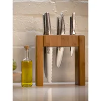 Ikasu 7-Piece Stainless Steel Knife & Bamboo Block Set