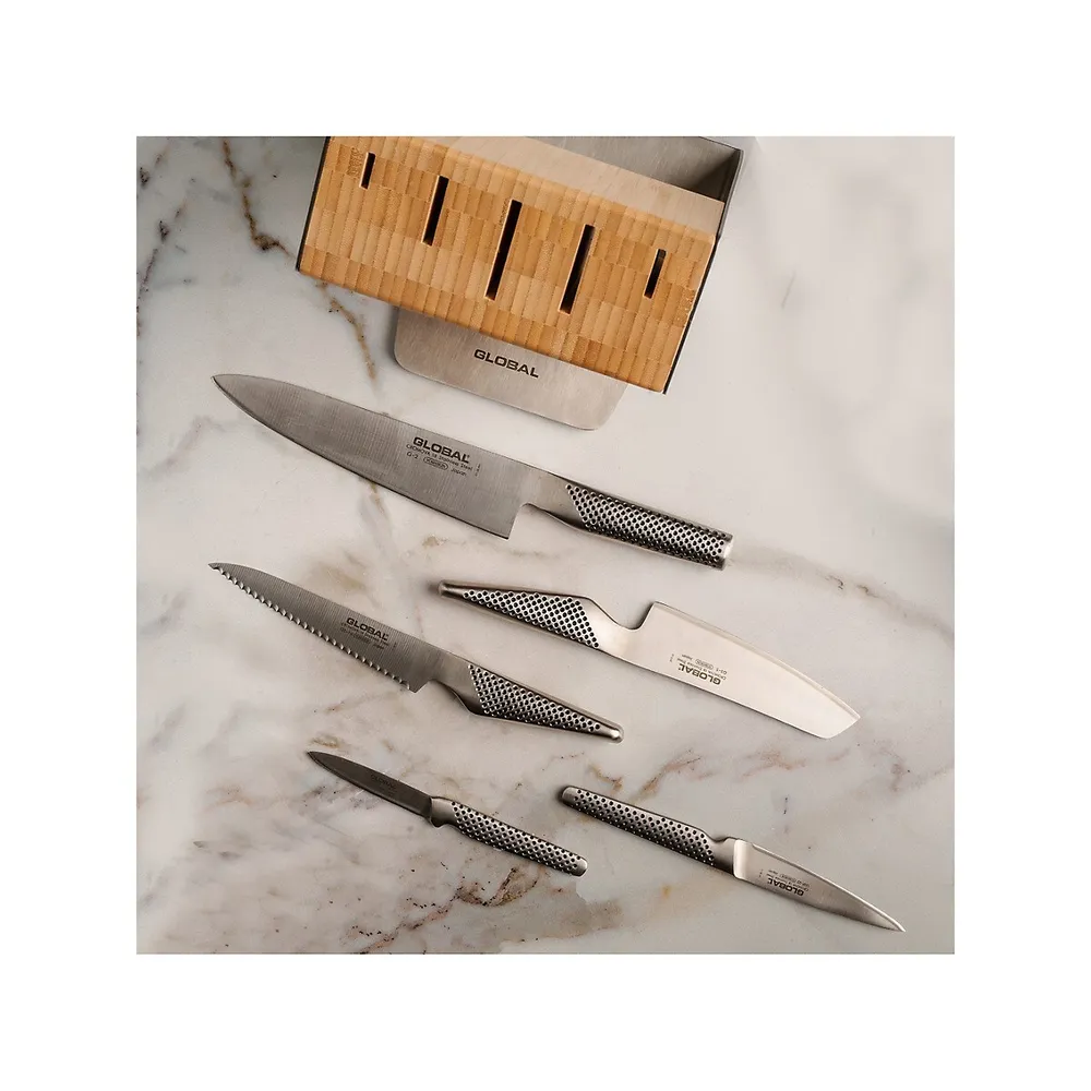 Ensemble porte-couteaux et couteaux Katana en acier inoxydable, 6 pièces