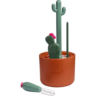 Boon Cacti Bottle Brush Set - Brown/dark Green