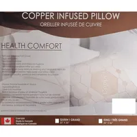 Copper Infused Pillow, Hypoallergenic, Made Canada