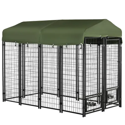 Outdoor Dog Kennel, Lockable Pet Playpen Crate