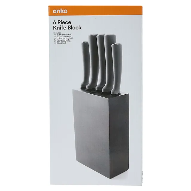 Anko 6-Piece Multicolour Kitchen Knife and Blade Cover Set