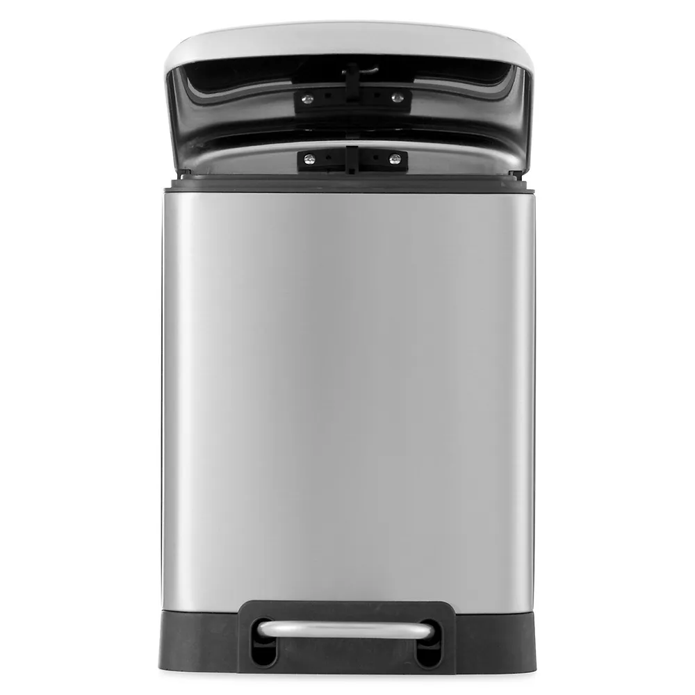 6L Pedal-Open Brushed Stainless Steel Trash Bin