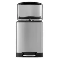 6L Pedal-Open Brushed Stainless Steel Trash Bin