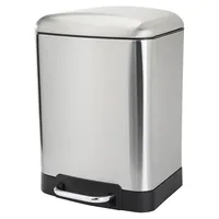 6L Pedal-Open Brushed Stainless Steel Trash Bin