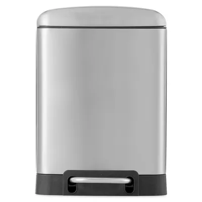 6L Pedal-Open Brushed Stainless Steel Trash Bin