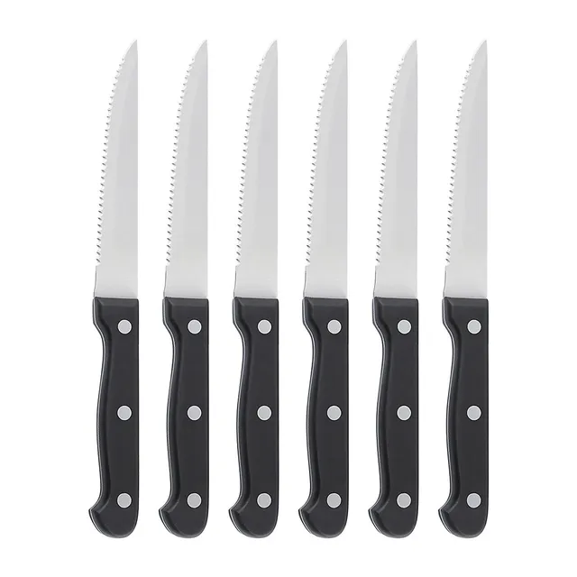 D.Perlla Steak Knives, Non Serrated Stainless Steel Sharp Steak Knife Set  of 8 with Gift Box