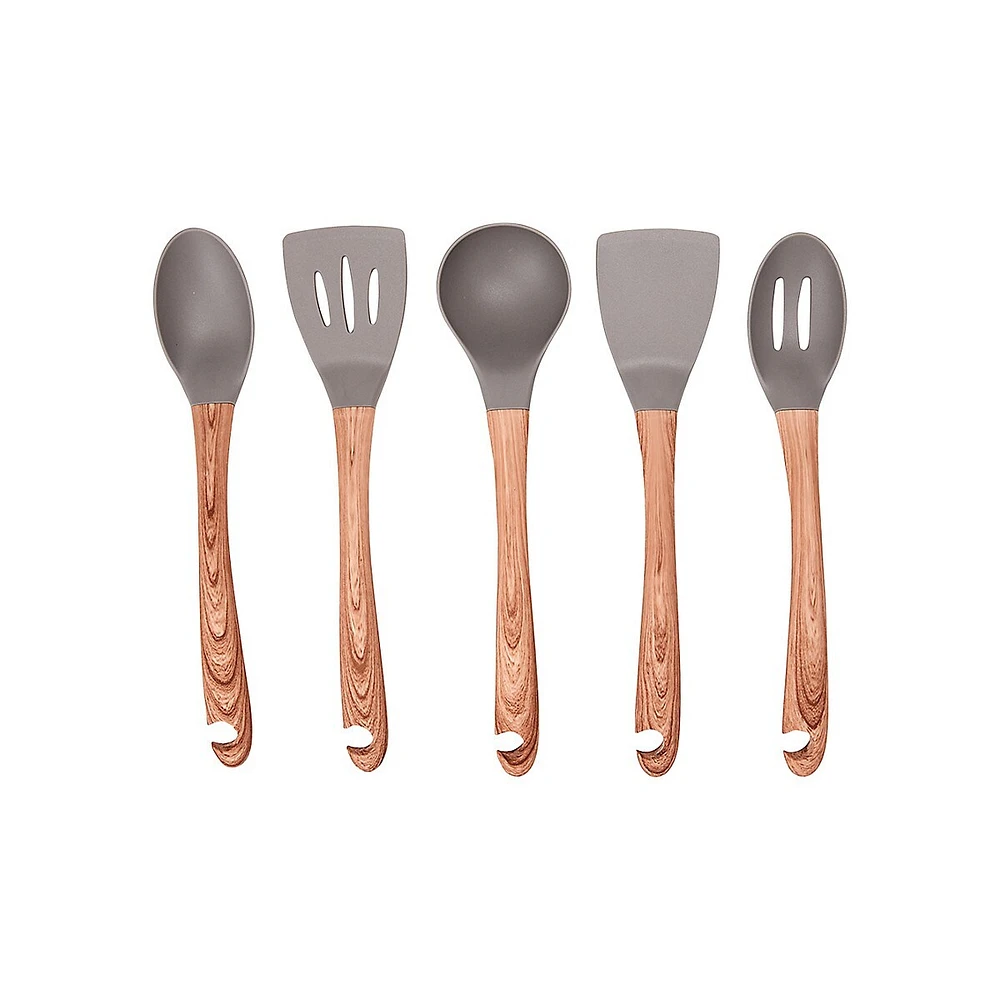 5-Piece Wood-Look Utensils Set