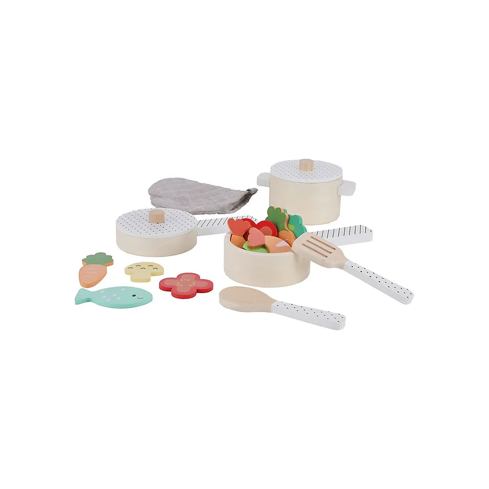 Wooden Pots and Pans Toy Set