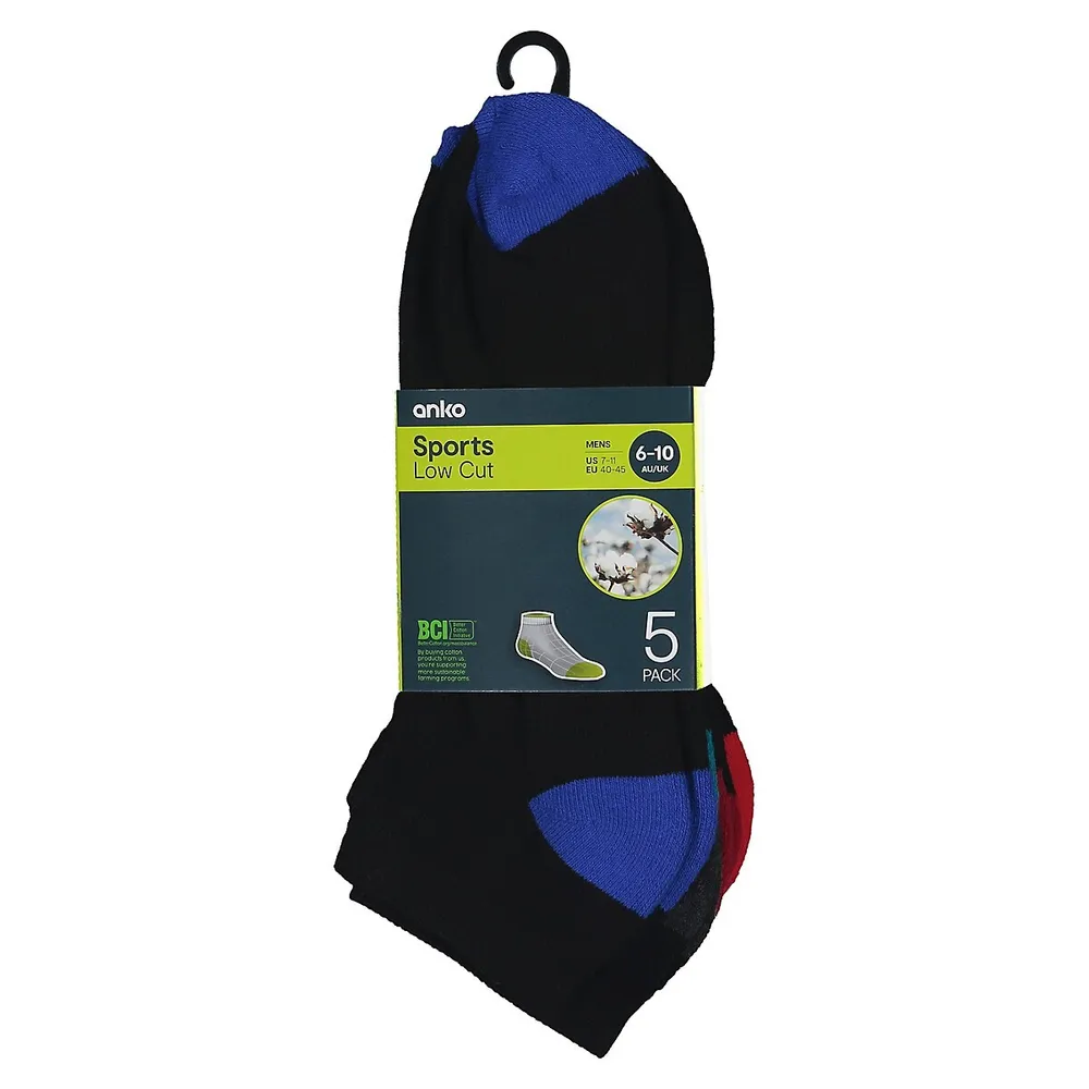 Men's 5-Pair Low-Cut Sport Socks