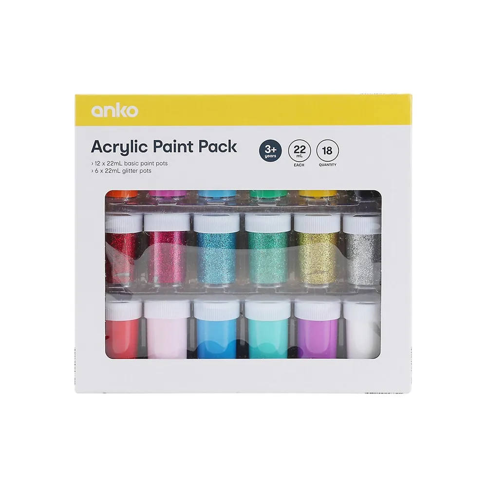 18-Pack Acrylic Paint Pots