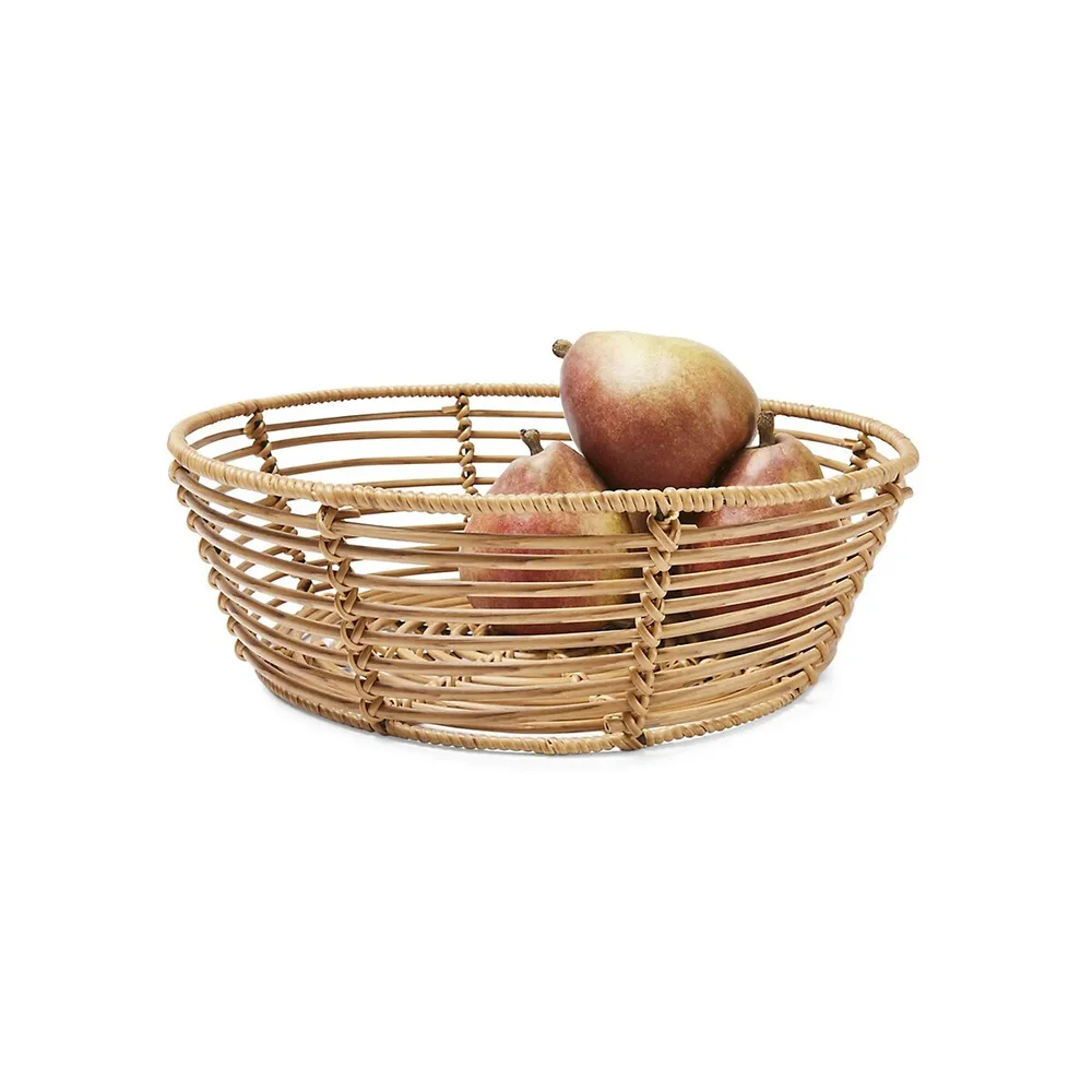 Faux Rattan Fruit Bowl