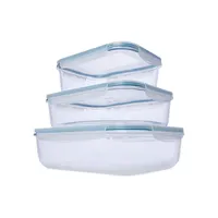 3-Pack Rectangular Glass Ovenware With Lids
