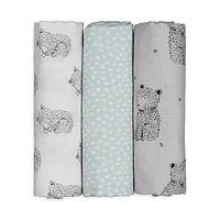 3-Pack Large Organic Cotton Printed Baby Wraps