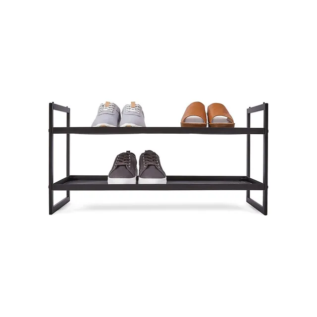 2 Tier Shoe Rack Black Metal Mesh - Brightroom™