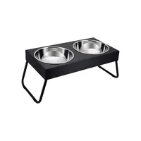 Twin Pet Bowl Elevated Folding Ensemble - Extra Large