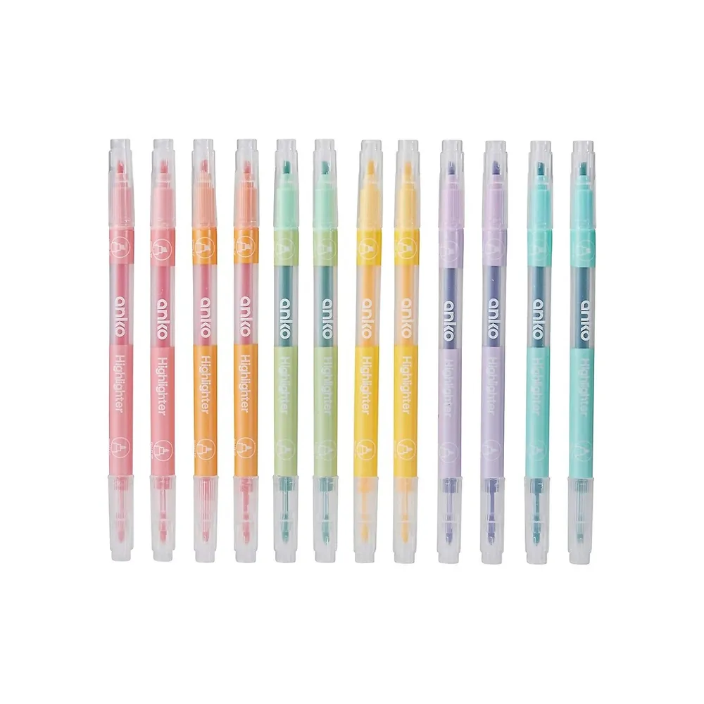 12- Pack Dual Tip Highlighters