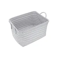 Striped Rectangle Basket With Handles