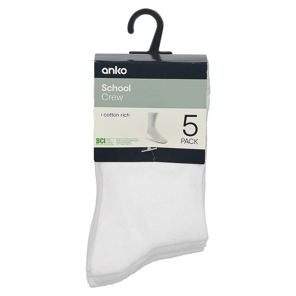 Little Kid's 5-Pair Crew Socks