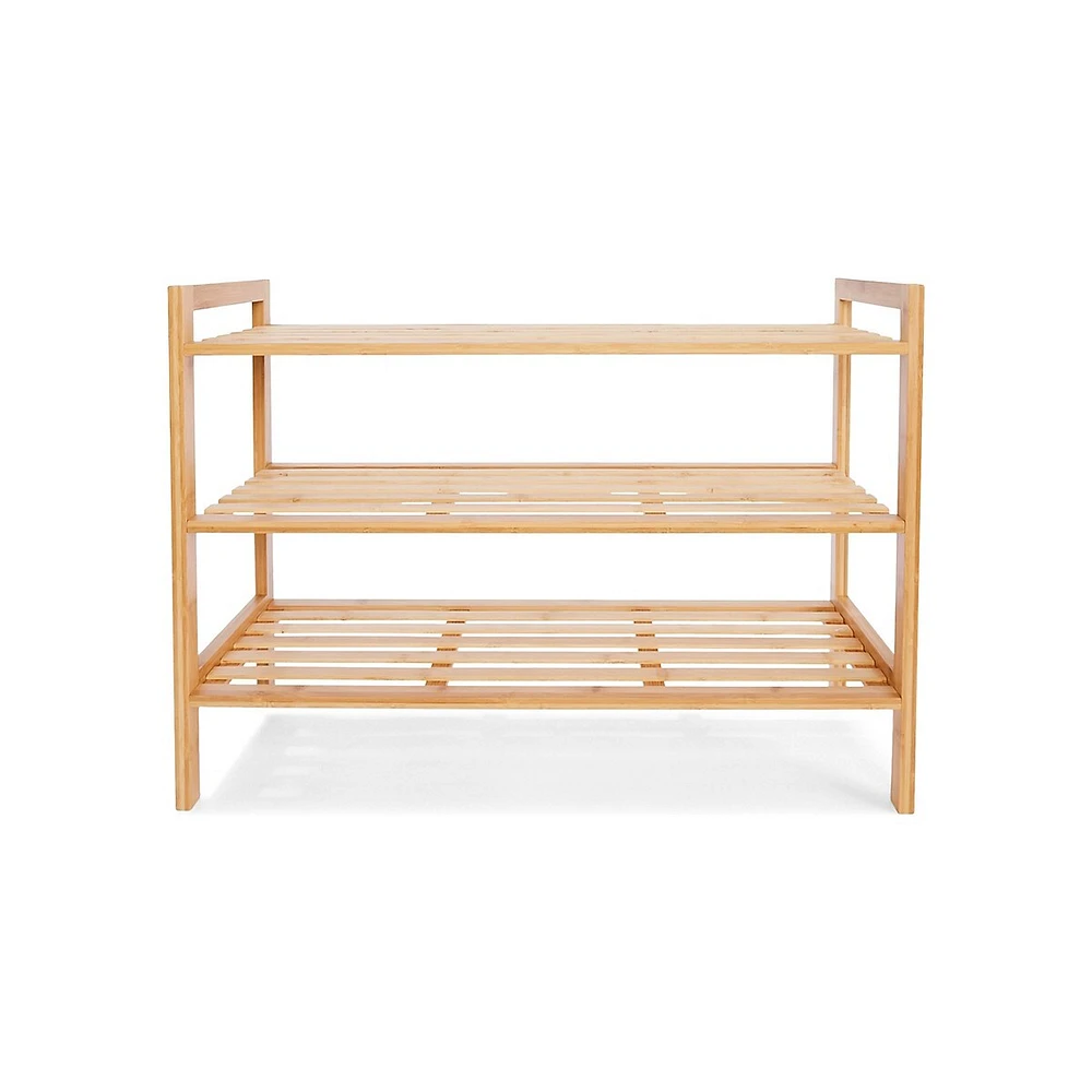 3-Tier Stackable Bamboo Shoe Rack