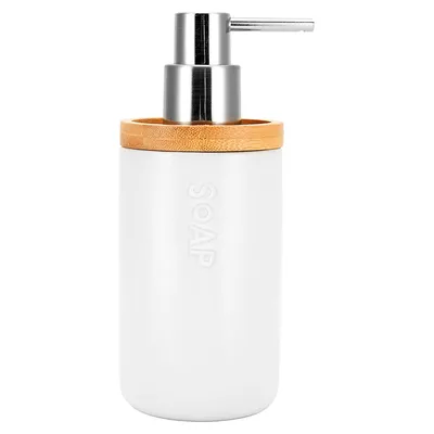 Bamboo-Accent Soap Dispenser