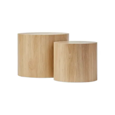 Set Of 2 Oak-Look Tables