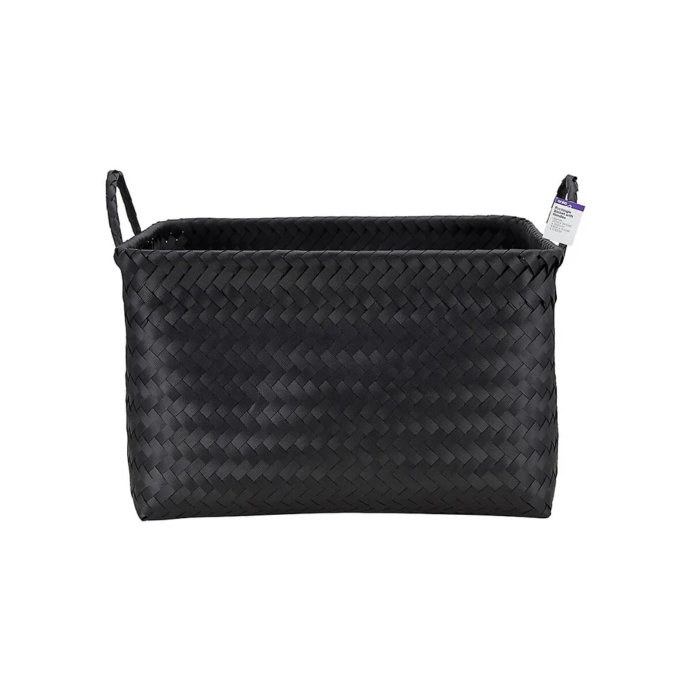 Rectangle Woven Basket With Handles