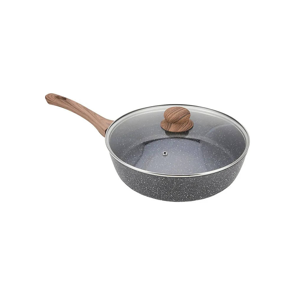 Wood-Look Saute Pan With Cover