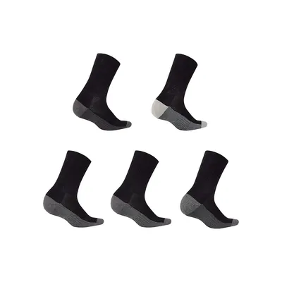 Men's 5-Pair Heavy-Duty Hydro Cool Arch Support Sports Crew Socks