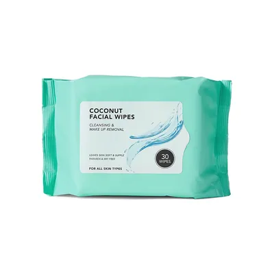 30-Pack Coconut Facial Cleansing Wipes