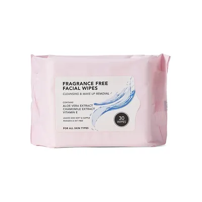 30-Pack Fragrance-Free Facial Wipes
