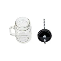 Badge Mason Jar Mug and Straw