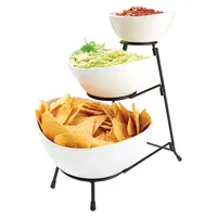 3-Tier Serving Stand With Oval Bowls