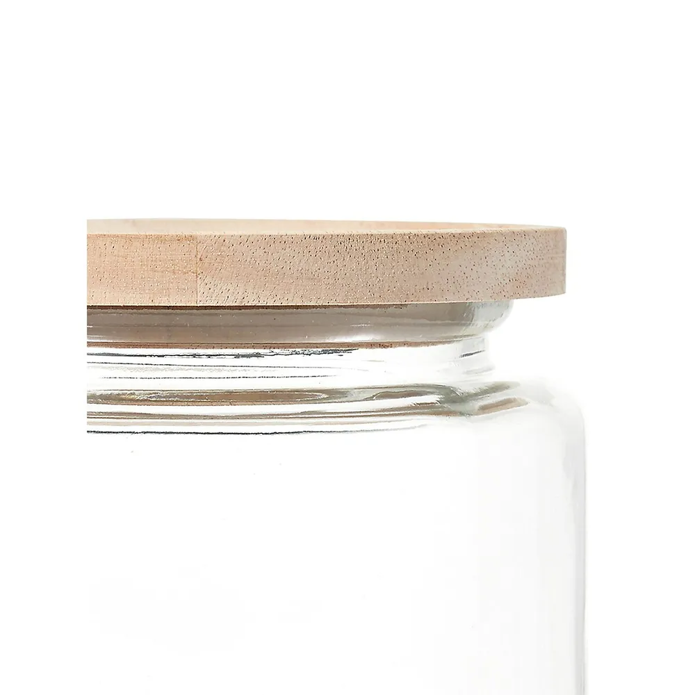 Glass Jar With Wood Lid