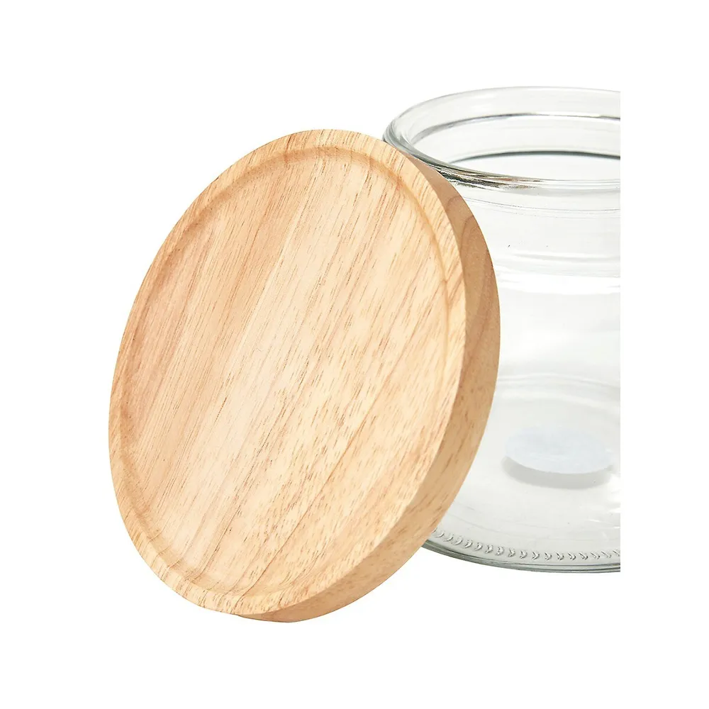 1.5L Glass Jar With Wood Lid