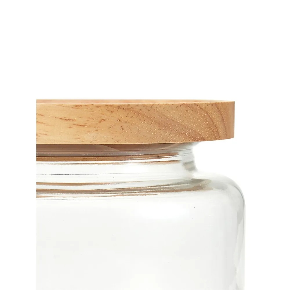 1.5L Glass Jar With Wood Lid