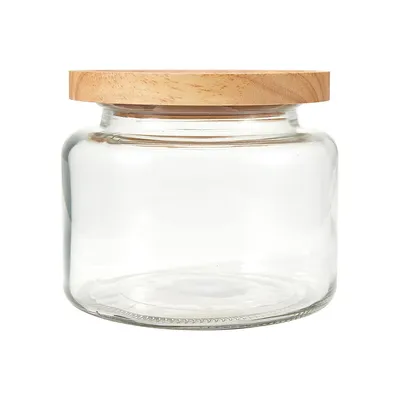 1.5L Glass Jar With Wood Lid