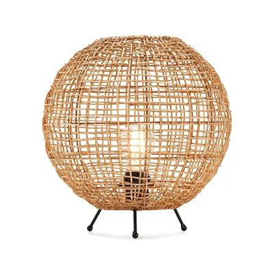 Round Rattan Table Lamp