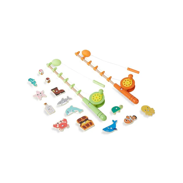 Melissa & Doug 12-Piece Magnetic Fish Wooden Fishing Game With Rods and  Reels 