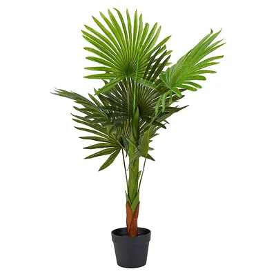 Artificial Potted Fan Palm Plant