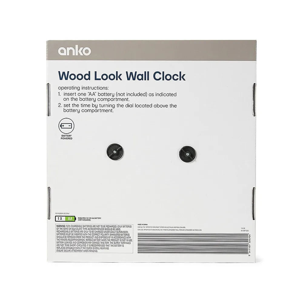 Wood-Look Wall Clock